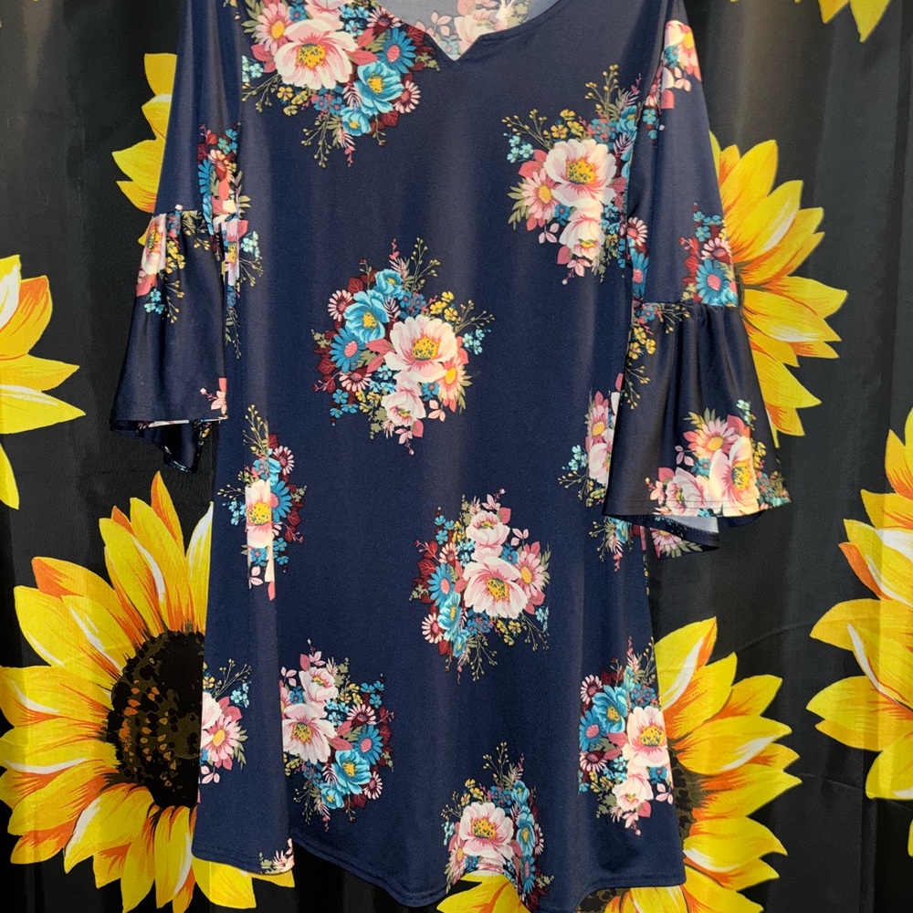Floral Navy Women's Top